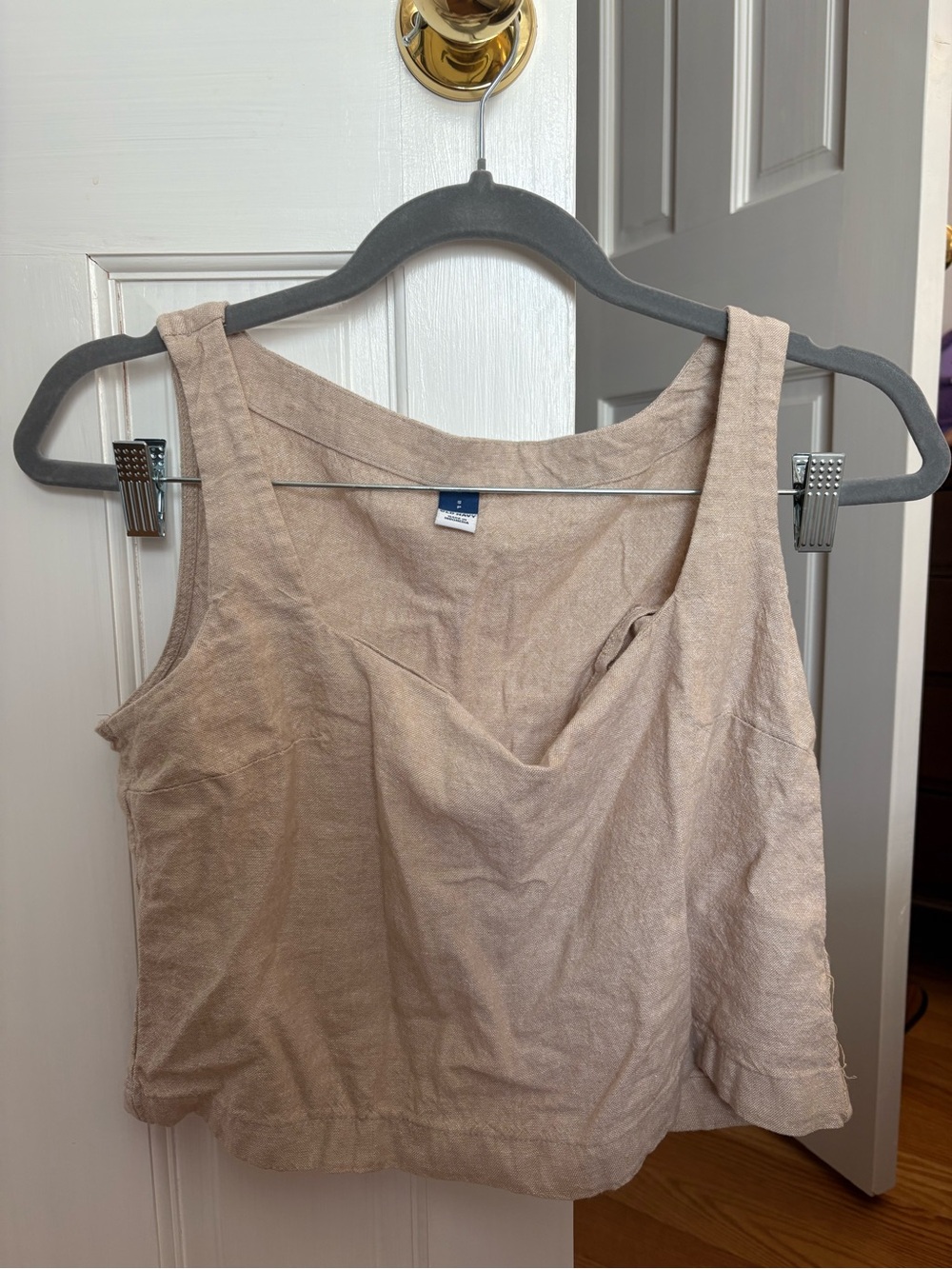 Old Navy Tan Linen Blend Sleeveless Top